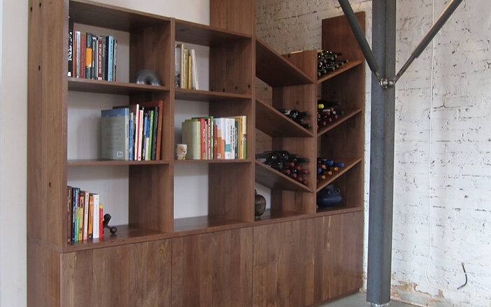 Reclaimed Book and Wine Shelf