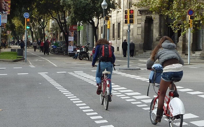 people in Barcelona riding Bikes