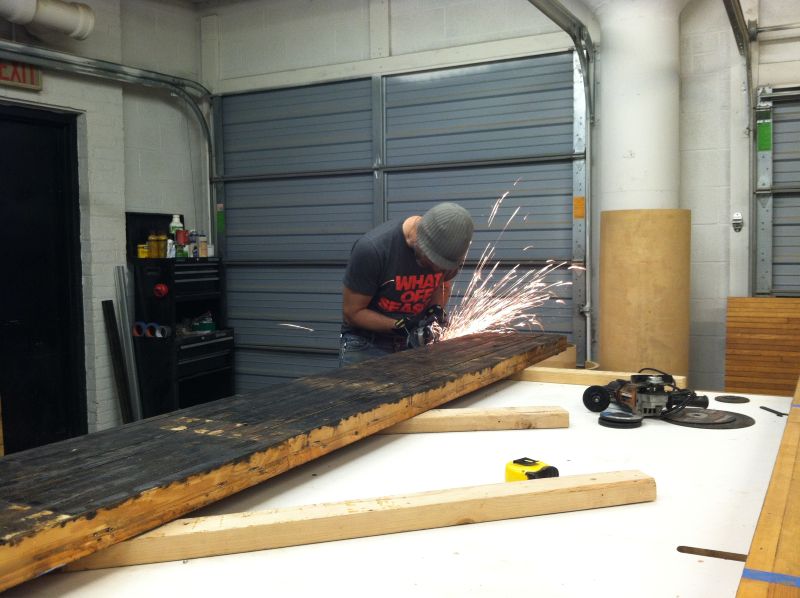 Sparks Flew As Mike Used An Angle Grinder