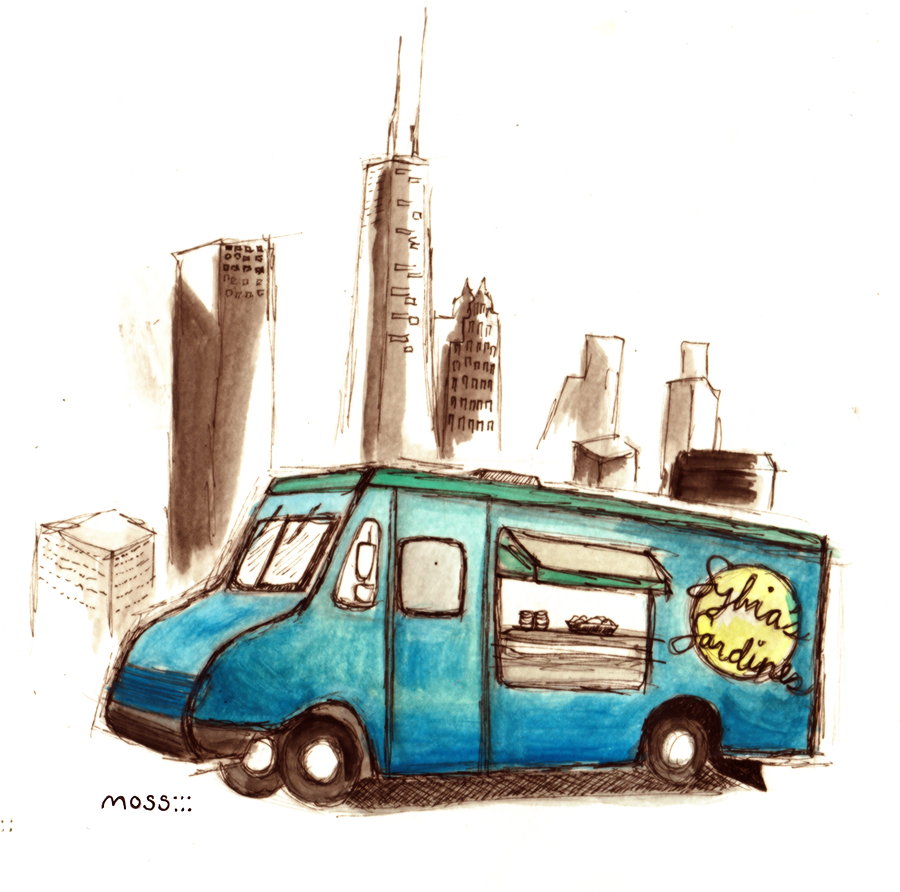 Food truck drawing