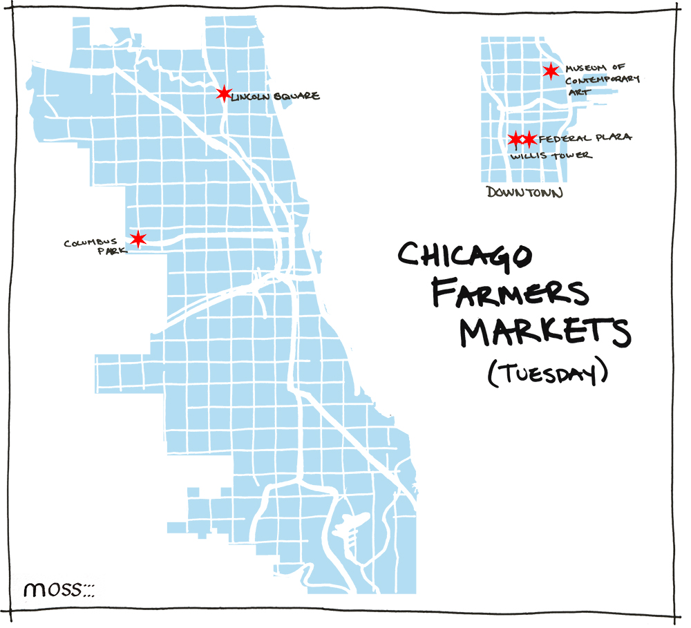 Chicago Farmers Market Map tuesday
