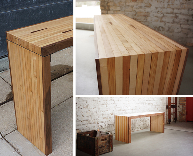 bowling alley bench and console
