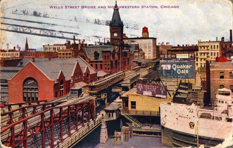 Wells Street Bridge Courtesy Postcard Roundup