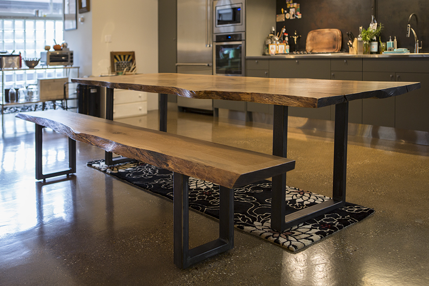 custom slab wood dining table