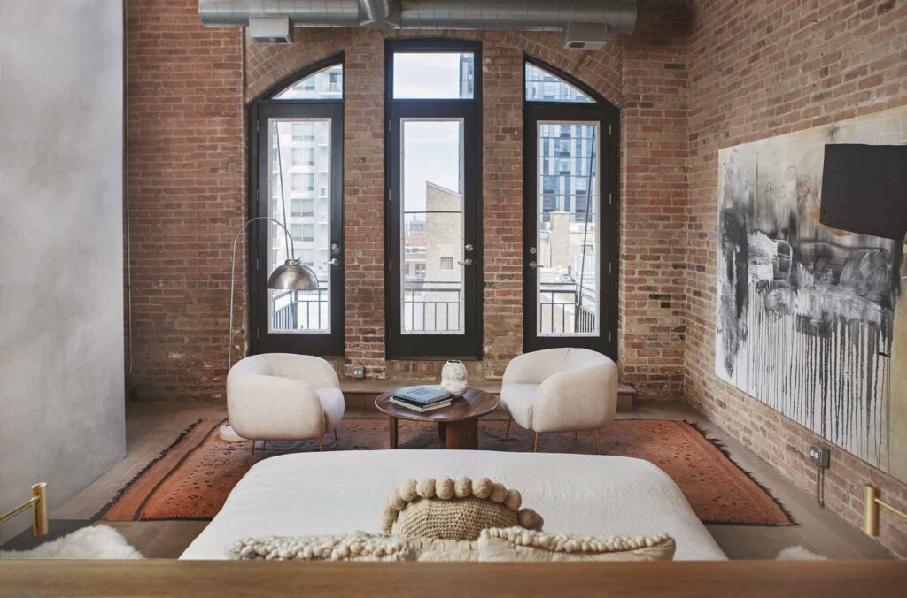 Erie Loft Ii Living Room Brick Wall