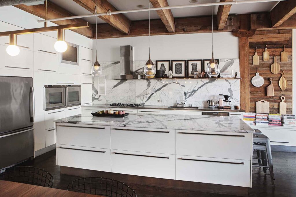 Erie Loft Ii White Kitchen With Island