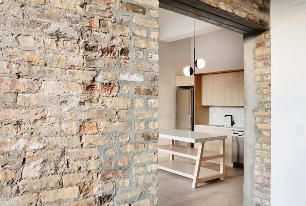 Brick Wall Entrance To The Kitchen
