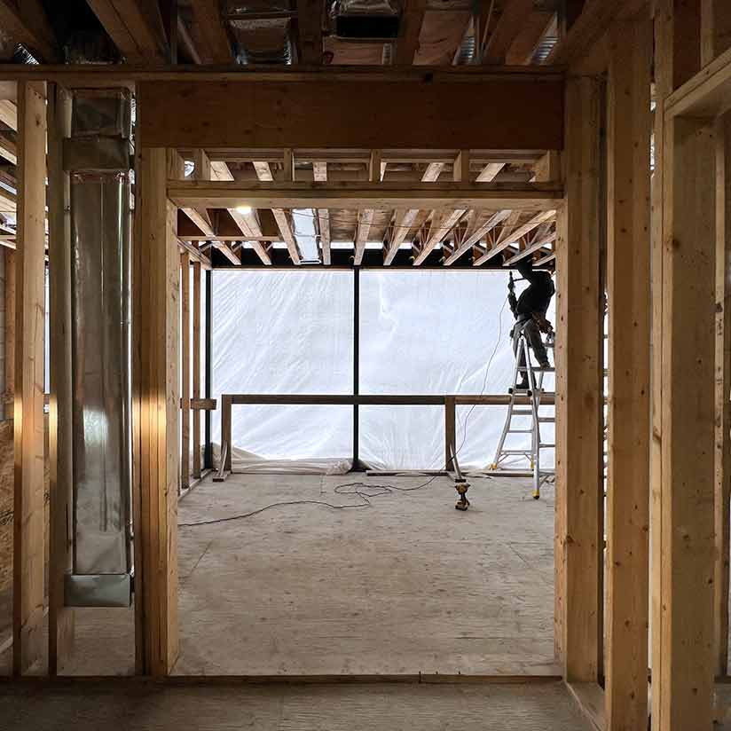 Construction Worker Working On House