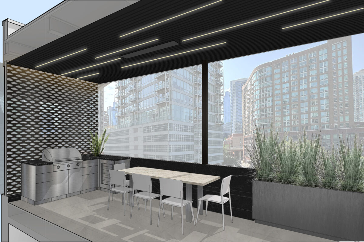 Modern Rooftop Deck and Outdoor Kitchen Design