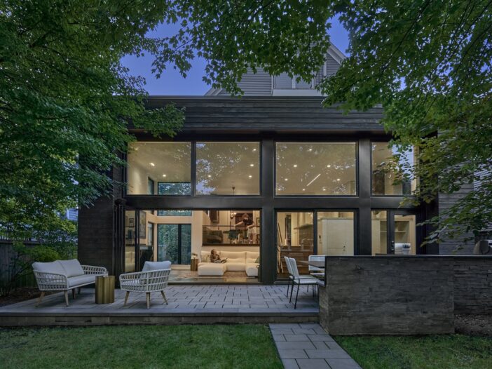 Moss Chicago Architect Rear Modern Charred Wood Glass Assition