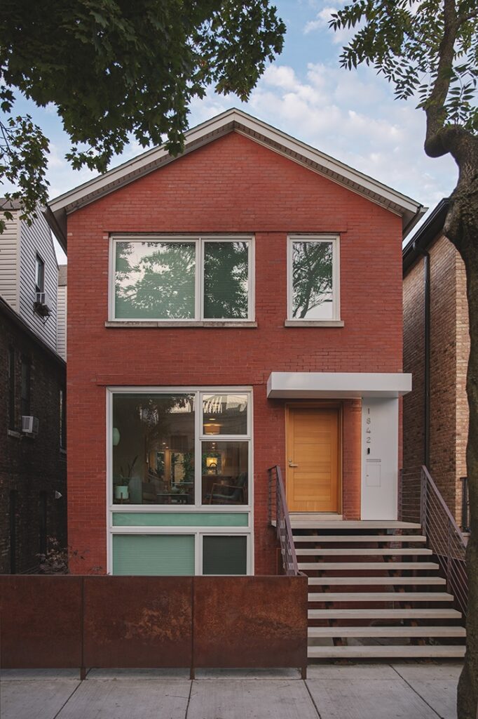 Moss Chicago Architect Front Entry Renovation Corten Steel Fence