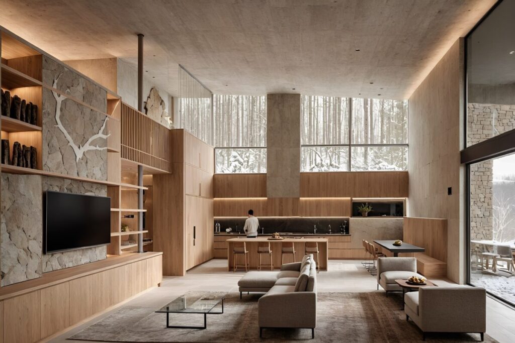 Moss Chicago Architect Interior Rendering Veranda Lake House Michigan