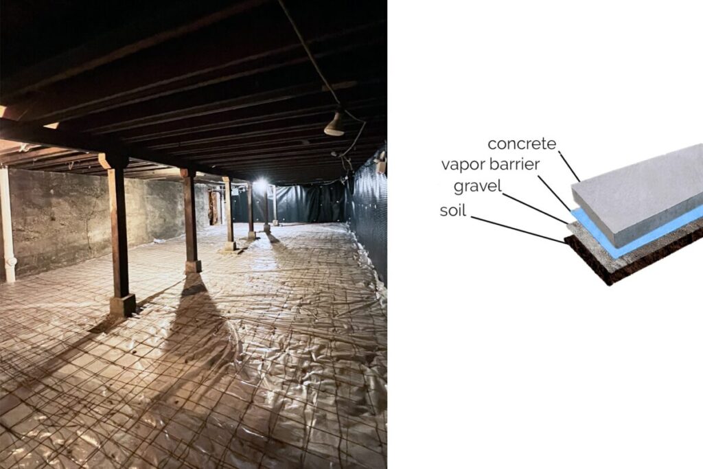 Moss Chicago Architect Vapor Barrier Underpinning Basement