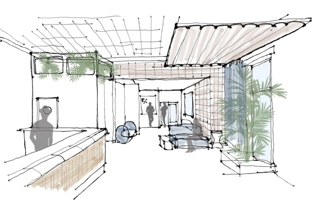 Moss Chicago Architect Lounge Bar Sketch Schematic Design